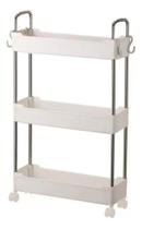 Prateleira Multiuso 3 Andares com Rodinha Branca Cozinha Lavandeiria
