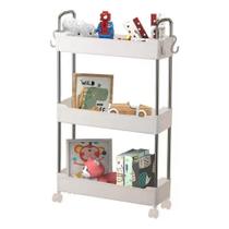 Prateleira Multiuso 3 Andares Com Rodinhas Brancas