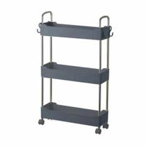 Prateleira Multiuso 3 Andares Com Rodinhas Cinza