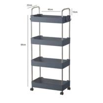 Prateleira Multiuso 4 Andares com Rodinha Cinza