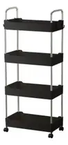 Prateleira Multiuso 4 Andares com Rodinha Preta