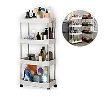 Prateleira Multiuso 4 Andares Estante Rodinhas Facil Montar Cozinha Banheiro Quarto Plastico e Inox Prateleira Multiuso 4 Andares Estante Rodinhas Facil Montar Cozinha Banheiro Quarto Plastico e Inox
