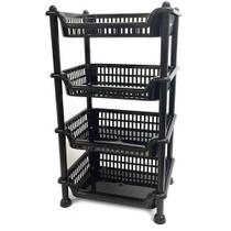 Prateleira Multiuso 4 Andares Preto Prateleira Multiuso 4 Andares Preto