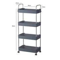 Prateleira Multiuso Com Rodinhas 4 Andares Cinza Prateleira Multiuso Com Rodinhas 4 Andares Cinza