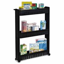 Prateleira Multiuso Organizador Cozinha c/ Rodinha Preto Prateleira Multiuso Organizador Cozinha c/ Rodinha Preto
