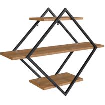 Prateleira Nicho 62 Cm Industrial Losango P1018 Preto Mell