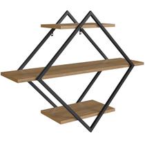 Prateleira Nicho 82 Cm Industrial Losango P1020 Preto Mell PP