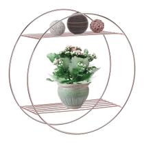 Prateleira Nicho Aramado Redonda Multiuso 40cm Grande Rose Gold Para Decoração Salas Quartos Banheiros 4174 Prateleira Nicho Aramado Redonda Multiuso 40cm Grande Rose Gold Para Decoração Salas Quartos Banheiros 4174