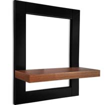 Prateleira Nicho de Parede Quadro Decorativo Évora em MDF - Preta e Villandry