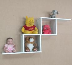 Prateleira Nicho Duplo Quadrado Diagonal Com Abas