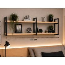 Prateleira nicho industrial de 15x60cm a 120cm FERRO e Madeira Prateleira nicho industrial de 15x60cm a 120cm FERRO e Madeira