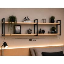 Prateleira nicho industrial de 20x60cm a 120cm FERRO e Madeira Prateleira nicho industrial de 20x60cm a 120cm FERRO e Madeira