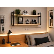 Prateleira nicho industrial de 20x60cm a 120cm FERRO e Madeira Prateleira nicho industrial de 20x60cm a 120cm FERRO e Madeira