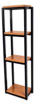 Prateleira Nicho Parede Em Aço Industrial Preto 4 Níveis Mdf Prateleira Nicho Parede Em Aço Industrial Preto 4 Níveis Mdf