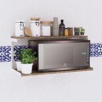 Prateleira Nicho Reforçada Microondas Organizador Estilo Industrial Dupla 60cm Cor Branca