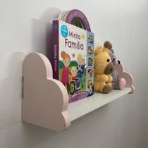 Prateleira nuvem colorida quarto decoração infantil 45cm