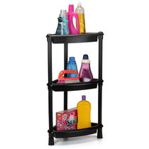 Prateleira Organizador 3 Cestos Multiuso Suporte de Canto para Lavanderia Cozinha Banheiro Quarto