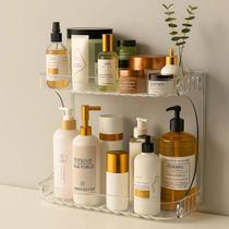 Prateleira Organizadora 2 Andares Maquiagem Perfumes Acrílico Transparente Quarto Cozinha