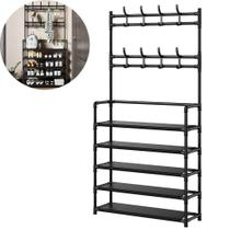 Prateleira Organizadora 5 Níveis Para Calçados E Roupas - Moderna E Funcional preto