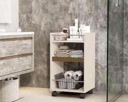 Prateleira Organizadora Com Rodizio Amon Cor Perola Ripado - JM Casa dos Moveis - JM Casa dos Móveis Prateleira Organizadora Com Rodizio Amon Cor Perola Ripado - JM Casa dos Moveis - JM Casa dos Móveis