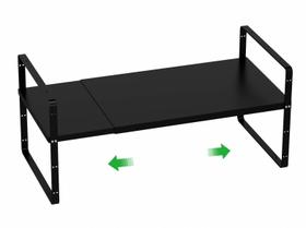 Prateleira organizadora de armários WEJIPP expansível em metal preto