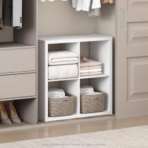 Prateleira organizadora de armazenamento Furinno Cubic 4-Cube White
