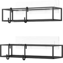 Prateleira Organizadora de Parede 2 Unidades Preto Cubiko UMBRA