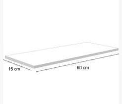 Prateleira Organizadora em MDF Branco texturizado 60x15 Prateleira Organizadora em MDF Branco texturizado 60x15