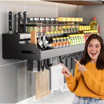 Prateleira Organizadora Multiuso Alumínio Cozinha Moderna Porta Tempero e Utensílios 60cm