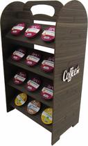 Prateleira organizadora porta Cápsulas Coffee Capacidade 24 Cápsulas 3 Corações Mdf
