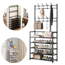Prateleira Organizadora sapateira 5 Níveis para Calçados e Roupas Preto