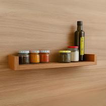 Prateleira Organizadora Temperos Estante Cozinha Decoração Sala Quarto Nicho Madeira MDF Kit 2un 55cm Prateleira Organizadora Temperos Estante Cozinha Decoração Sala Quarto Nicho Madeira MDF Kit 2un 55cm