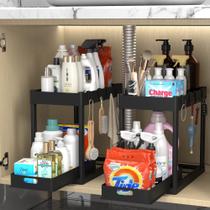 Prateleira organizadora Under Sink POUGNY 2 camadas preta Prateleira organizadora Under Sink POUGNY 2 camadas preta