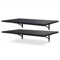 Prateleira para Cozinha 60x20 cm Preta com Suporte