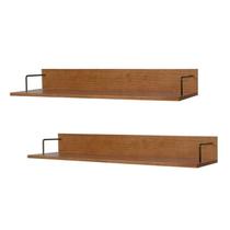 Prateleira para Cozinha de Parede 120 cm (Kit com 2) Sabor Caseiro Meu Móvel de Madeira - Nozes