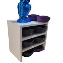 Prateleira para cozinha pratos quartos xícaras decoração cores Branco com 3 divisórias