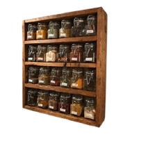 Prateleira para Especiarias com 4 Níveis Madeira Rústica na cor Imbuia