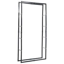 Prateleira para lenha VidaXL Black Steel 100x25x200 cm