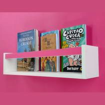 Prateleira Para Livros Infantis Colorida Nicho de Parede Organizador de Brinquedos 55cm