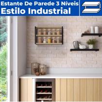 Prateleira Para Parede 3 Níveis Estilo Industrial 40X60 Mdf
