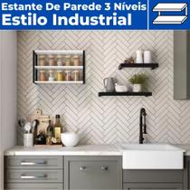 Prateleira Para Parede 3 Níveis Estilo Industrial 40X60 Mdf