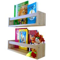 Prateleira Para Quarto de Bebê Criança Porta Livros e Brinquedos Nicho Mdf Organizador 2un 55 cm Prateleira Para Quarto de Bebê Criança Porta Livros e Brinquedos Nicho Mdf Organizador 2un 55 cm