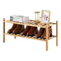 Prateleira para sapatos de bambu Furshus de 2 camadas empilhável 68x28x32 cm