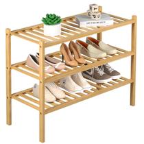 Prateleira para sapatos de bambu ROMGUAR CRAFT 69x28x51cm empilhável Prateleira para sapatos de bambu ROMGUAR CRAFT 69x28x51cm empilhável