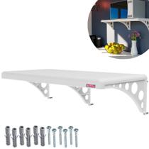 Prateleira Plástica Pvc Com Suporte 100x20 Cm Astra Branco 25kg PM3 Prateleira Plástica Pvc Com Suporte 100x20 Cm Astra Branco 25kg PM3