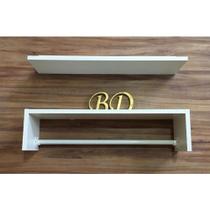 Prateleira Porta Fraldas + Prateleira Simples 60x15x15