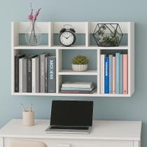 Prateleira porta livros enfeites mdf fixa de parede 60x90x18cm multiuso