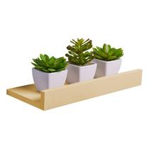 Prateleira Porta Quadros 30 x 15cm Bege Claro Suporte Invisível