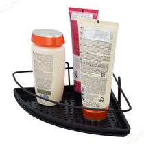 Prateleira Porta Shampoo Condicionador De Canto Aço Com Fundo Plástico Banheiro Lavabo Prateleira Porta Shampoo Condicionador De Canto Aço Com Fundo Plástico Banheiro Lavabo