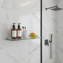 Prateleira Porta Shampoo Suporte de Vidro Para Banheiro Fenda Alto Brilho Orion